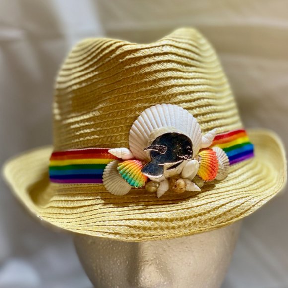 Handmade Rainbow Pride Manatee Fedora Sun Hat main image 2